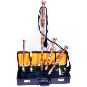 Brand New Great Highland Rosewood Bagpipe Black Watch Full Silver Amounts Natural Finish with Hard Case free Tutor Book in Saudi Arabia