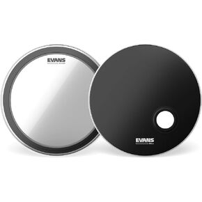 حزمة الضربة القاضية ثقيلة الوزن من Evans EMAD، بطارية مقاس 22 بوصة مع بطارية Snare Batter مقاس 14 بوصة (قطعتان) - تتضمن رأس طبلة Batter Bass ورأس طبلة Snare - متانة فائقة مع استجابة حساسة in Kuwait
