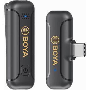 BOYA BY-WM3T2-D1 Wireless Lavalier Microphone for iPhone iPad, 2.4GHz Plug Play Lapel Clip-on Mic with Noise Cancelling for Interview Video Podcast Vlog YouTube Recording