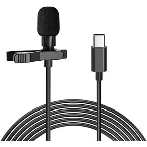 ميكروفون USB C من Lavalier طية صدر السترة سلكي، ميكروفون صغير متعدد الاتجاهات، مشبك مكثف، ميكروفون تسجيل، أنبوب يوتيوب، بث مباشر، مدونة فيديو، مزامنة تلقائية in Kuwait