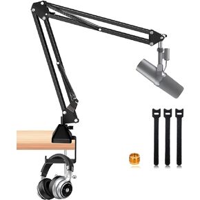 Boom Arm for Shure Mic, Upgraded Heavy Duty Shure Sm7b Microphone Stand, Adjustable Suspension Mv7 Boom Arm for Live Streaming, Radio, Podcasting, Gaming, Black in Kuwait