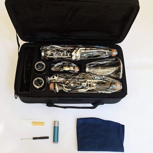 Funion B Flat Clarinet Set 17 Keys Clarinet Nickel Plated Keys Bb Clarinet With 2 Barrels Case Polishing Cloth Mouthpiece Kit Reed in Saudi Arabia