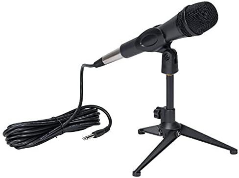 2-Pack Universal Adjustable Desk Microphone Stand Portable Foldable Tripod MIC Tabletop Stand with Small Plastic Microphone Clip Such as Sm57 Sm58 Sm86 Sm87 in Kuwait
