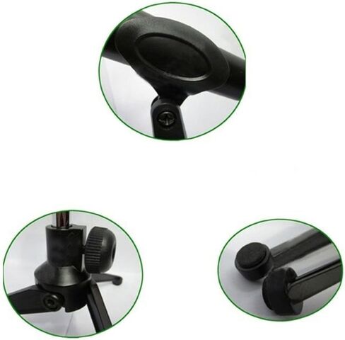 2-Pack Universal Adjustable Desk Microphone Stand Portable Foldable Tripod MIC Tabletop Stand with Small Plastic Microphone Clip Such as Sm57 Sm58 Sm86 Sm87 in Kuwait