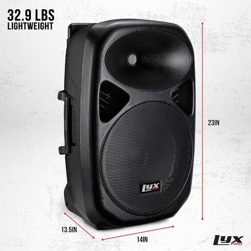 LyxPro 8 بوصة نظام سماعات بطارية قابلة لإعادة الشحن PA، معادل صوت، اتصال بلوتوث، فتحة SD USB MP3 AUX، ميكروفون، مدخلات 1/4 بوصة 1/8 بوصة 3.5 مم، بطارية SPA-8 in Kuwait