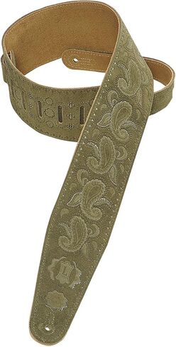 Levy's Leathers PMS44T03-BLK Hand-Brushed Suede Guitar Strap with Paisley Pattern, Black in Kuwait