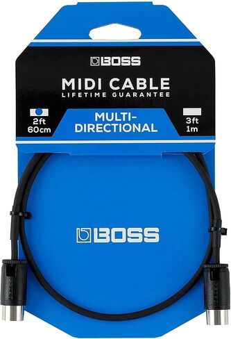 BOSS BMIDI-PB1 MIDI Cable with Adjustable Straight/Angled DIN Connectors - 1 foot in Saudi Arabia