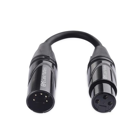 Cable Matters 2-Pack 5 Pin to 3 Pin DMX Lighting Cable 6 Inches (5-Pin Male to 3-Pin Female XLR Cable, 3 Pin to 5 Pin DMX Adapter Cable) in Black in Saudi Arabia