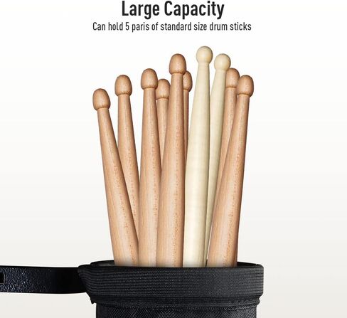 حقيبة عصا الطبل من سونيكيك، حقيبة تعليق محمولة لتخزين عصا الطبل، حقيبة عصا لأعواد الطبل والمطرقة، حتى 4 أزواج، هدية للطبول، للمبتدئين في الفرقة in Kuwait