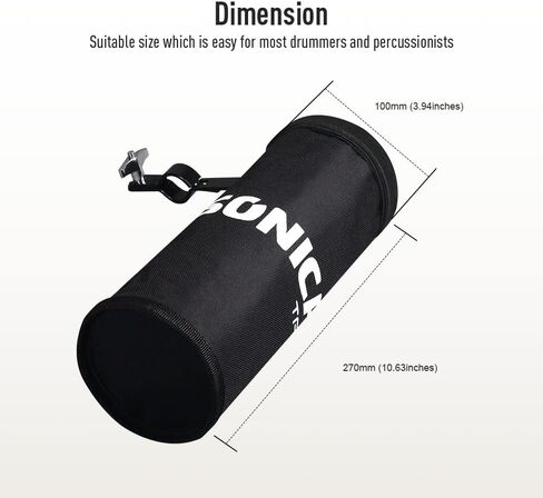 حقيبة عصا الطبل من سونيكيك، حقيبة تعليق محمولة لتخزين عصا الطبل، حقيبة عصا لأعواد الطبل والمطرقة، حتى 4 أزواج، هدية للطبول، للمبتدئين في الفرقة in Kuwait