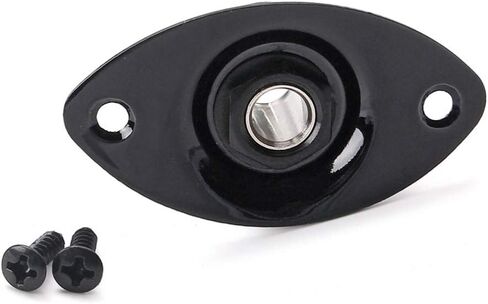 EXCEART Input Output Jack Plug Socket Oval Plate Jack with 2 Mounting Screws for Mono Electric Guitar (Black) in Saudi Arabia