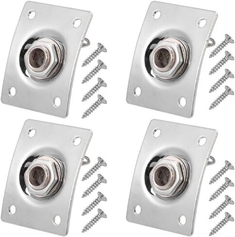 4 قطعة مقبس لوحة إخراج جيتار كهربائي مقبس من الفولاذ المقاوم للصدأ مربع جيتار جاك بيك اب مخرج مدخل جاك مقبس توصيل مع مسامير 6.35 مم فضي in Kuwait