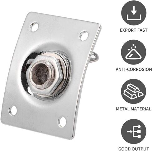 4 قطعة مقبس لوحة إخراج جيتار كهربائي مقبس من الفولاذ المقاوم للصدأ مربع جيتار جاك بيك اب مخرج مدخل جاك مقبس توصيل مع مسامير 6.35 مم فضي in Kuwait