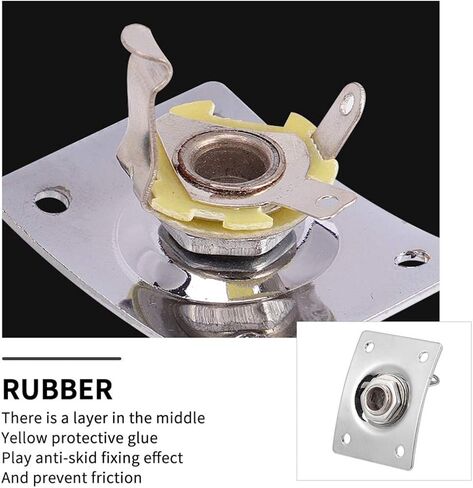 4 قطعة مقبس لوحة إخراج جيتار كهربائي مقبس من الفولاذ المقاوم للصدأ مربع جيتار جاك بيك اب مخرج مدخل جاك مقبس توصيل مع مسامير 6.35 مم فضي in Kuwait