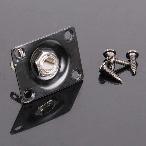 4 قطعة مقبس لوحة إخراج جيتار كهربائي مقبس من الفولاذ المقاوم للصدأ مربع جيتار جاك بيك اب مخرج مدخل جاك مقبس توصيل مع مسامير 6.35 مم فضي in Kuwait