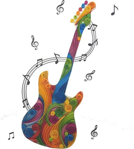 Happy Anniversary Card with Guitar and Music Note Shaped, Quilling Greeting Card, Unique Gift for Guitar Players for Birthday, Fathers Day, Friend Men Son Dad (Electric Guitar) in Saudi Arabia