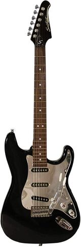 Sawtooth 6 String Electric Guitar Pack, Black with Chrome Pickguard, Right Handed (ST-ES-BKC-TRAVEL) in Saudi Arabia