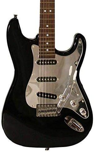 Sawtooth 6 String Electric Guitar Pack, Black with Chrome Pickguard, Right Handed (ST-ES-BKC-TRAVEL) in Saudi Arabia