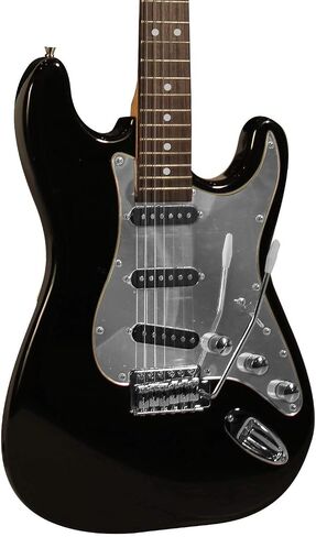Sawtooth 6 String Electric Guitar Pack, Black with Chrome Pickguard, Right Handed (ST-ES-BKC-TRAVEL) in Saudi Arabia