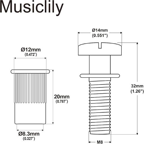 Musiclily Pro M8 متري ملفوف على الجسر ترصيع وإدراج البطانات للجيتار الكهربائي Epiphone Les Paul Style، النيكل (مجموعة من 2) in Kuwait