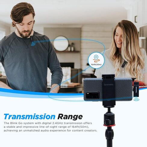 Saramonic Blink GO Wireless Lavalier Microphone for iPhone iPad, 2.4GHz Cordless Mini Lapel Mic for YouTube Facebook Live Stream, Vlog, Poadast, Interview (1TX, 1 Lightning RX) in Saudi Arabia