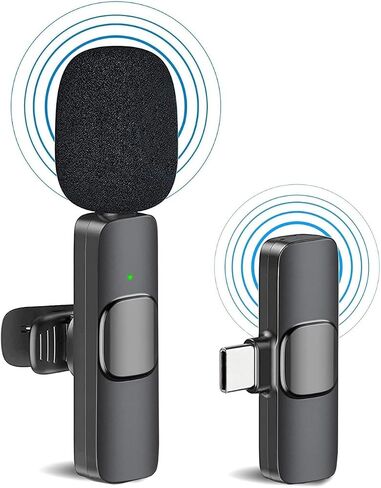 ميكروفون Lavalier لاسلكي احترافي لنظام Android - ميكروفون USB C Lavalier - ميكروفون لاسلكي صغير USB C للهاتف/الكمبيوتر المحمول، ميكروفون مشبك لتسجيل الفيديو، والمقابلات، واليوتيوب، والبث المباشر in Saudi Arabia