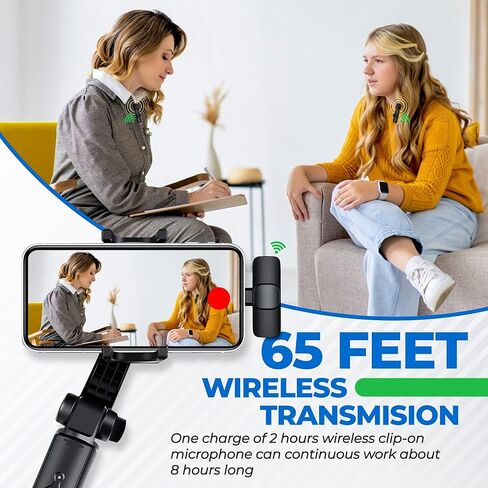 ميكروفون Lavalier لاسلكي احترافي لنظام Android - ميكروفون USB C Lavalier - ميكروفون لاسلكي صغير USB C للهاتف/الكمبيوتر المحمول، ميكروفون مشبك لتسجيل الفيديو، والمقابلات، واليوتيوب، والبث المباشر in Saudi Arabia