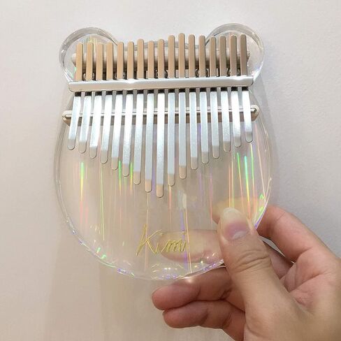 تومي بيانو ابهام كاليمبا من الاكريليك بتصميم دب قوس قزح مع شنطة حمل 17 مفتاح من كي-مي (شفاف) in Kuwait