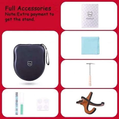 تومي بيانو ابهام كاليمبا من الاكريليك بتصميم دب قوس قزح مع شنطة حمل 17 مفتاح من كي-مي (شفاف) in Kuwait