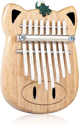 [ترقية] جيكو 8 مفاتيح ميني كاليمبا، بيانو محمول من خشب الكافور، بيانو طبيعي مصنوع يدويًا مع تعليمات الدراسة، هدية للأطفال والكبار المبتدئين (K8mini) in Kuwait