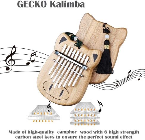 [ترقية] جيكو 8 مفاتيح ميني كاليمبا، بيانو محمول من خشب الكافور، بيانو طبيعي مصنوع يدويًا مع تعليمات الدراسة، هدية للأطفال والكبار المبتدئين (K8mini) in Kuwait