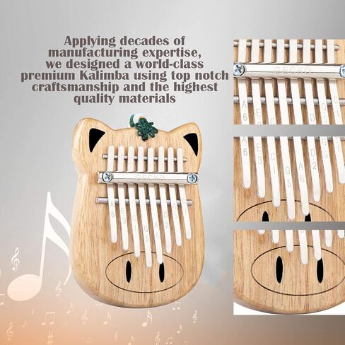 [ترقية] جيكو 8 مفاتيح ميني كاليمبا، بيانو محمول من خشب الكافور، بيانو طبيعي مصنوع يدويًا مع تعليمات الدراسة، هدية للأطفال والكبار المبتدئين (K8mini) in Kuwait