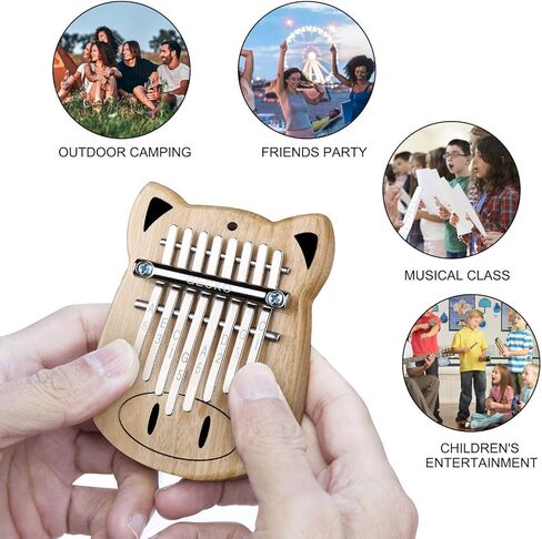 [ترقية] جيكو 8 مفاتيح ميني كاليمبا، بيانو محمول من خشب الكافور، بيانو طبيعي مصنوع يدويًا مع تعليمات الدراسة، هدية للأطفال والكبار المبتدئين (K8mini) in Kuwait