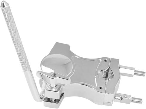 Milisten Single L Rod Mount Clamp Mounting Bracket Zinc Alloy Drum Parts Extension Clip for Tom Drum Musical Instrument Accessory Silver in Saudi Arabia