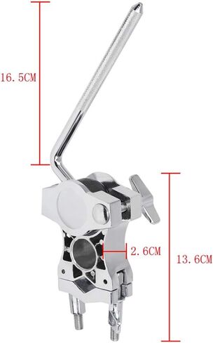 Milisten Single L Rod Mount Clamp Mounting Bracket Zinc Alloy Drum Parts Extension Clip for Tom Drum Musical Instrument Accessory Silver in Saudi Arabia