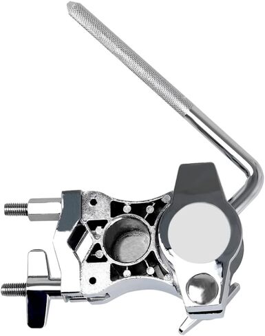 Milisten Single L Rod Mount Clamp Mounting Bracket Zinc Alloy Drum Parts Extension Clip for Tom Drum Musical Instrument Accessory Silver in Saudi Arabia