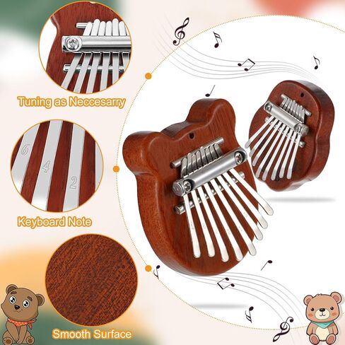 Boao 24 قطعة كاليمبا الصغيرة 8 مفاتيح رائعة إصبع الإبهام البيانو لطيف إصبع البيانو مع الحبل الملحقات البيانو الصغيرة للأطفال البالغين المبتدئين عشاق الموسيقى اللاعبين قلادة هدية، ملفوفة بشكل فردي in Kuwait