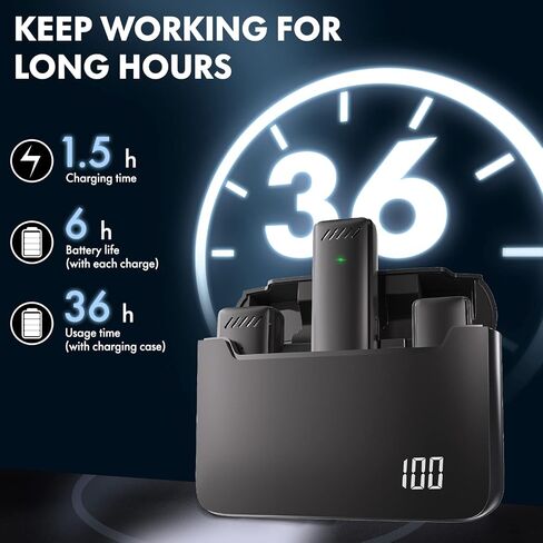 2 Pack Iphone Microphone for Video Recording, Wireless Lavalier Lapel Microphone with Charging Case, Professional Tiny Omnidirectional Cordless Plug-Play Mini Mic, Noise Reduction for interview in Saudi Arabia