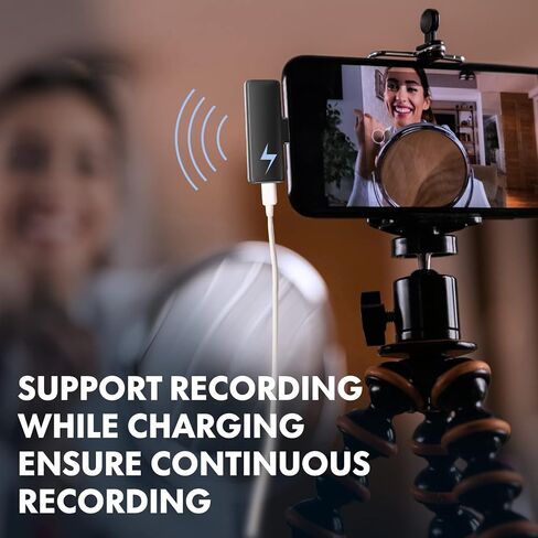 2 Pack Iphone Microphone for Video Recording, Wireless Lavalier Lapel Microphone with Charging Case, Professional Tiny Omnidirectional Cordless Plug-Play Mini Mic, Noise Reduction for interview in Saudi Arabia