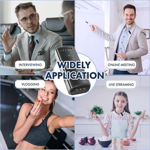 2 Pack Iphone Microphone for Video Recording, Wireless Lavalier Lapel Microphone with Charging Case, Professional Tiny Omnidirectional Cordless Plug-Play Mini Mic, Noise Reduction for interview in Saudi Arabia