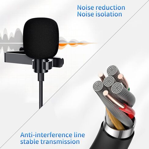 ميكروفون USB C من Lavalier طية صدر السترة سلكي، ميكروفون صغير متعدد الاتجاهات، مشبك مكثف، ميكروفون تسجيل، أنبوب يوتيوب، بث مباشر، مدونة فيديو، مزامنة تلقائية in Kuwait