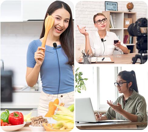 ميكروفون USB C من Lavalier طية صدر السترة سلكي، ميكروفون صغير متعدد الاتجاهات، مشبك مكثف، ميكروفون تسجيل، أنبوب يوتيوب، بث مباشر، مدونة فيديو، مزامنة تلقائية in Kuwait