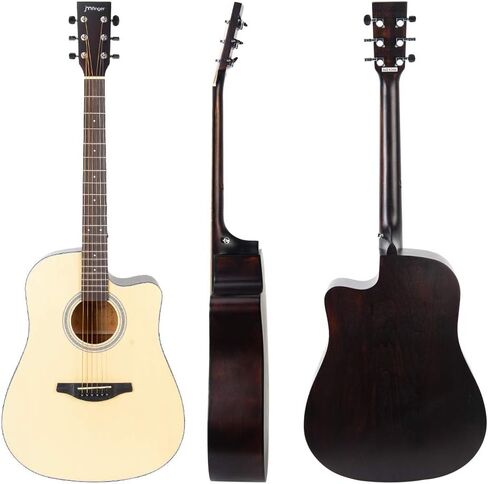 JMFinger Full Size 41 Inch Cutaway Acoustic Guitar for Beginners, Starter Guitar Kits with Bag, Tuner, Strap, Picks, Natural in Saudi Arabia