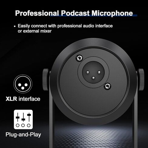ريلاكارت PM1 ميكروفون ديناميكي قلبي للغناء، البث المباشر، التسجيل الصوتي، ميكروفون XLR Podcast، تقنية عزل الصوت، جميع الإنشاءات المعدنية (أسود) in Saudi Arabia