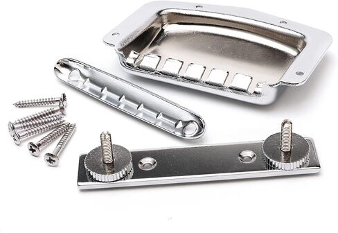 Guitar Adjustable Fixed Bridge Tailpiece with 3L3R Tuning Pegs Include Bridge Tailpiece Cover and Mounting Screws for Vintage Teisco Electric Guitar in Saudi Arabia