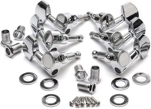 Guitar Adjustable Fixed Bridge Tailpiece with 3L3R Tuning Pegs Include Bridge Tailpiece Cover and Mounting Screws for Vintage Teisco Electric Guitar in Saudi Arabia