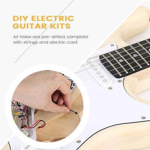 Asmuse DIY طقم جيتار كهربائي، ST Style 6 سلاسل طقم جيتار DIY للمبتدئين والمحترفين، قم ببناء جيتارك الخاص in Kuwait