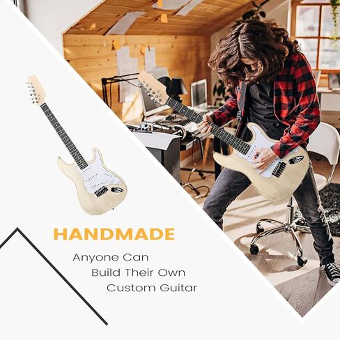 Asmuse DIY طقم جيتار كهربائي، ST Style 6 سلاسل طقم جيتار DIY للمبتدئين والمحترفين، قم ببناء جيتارك الخاص in Kuwait