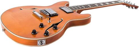 جيتار كهربائي Monoprice Indo Series 6 String Maple Hollow-Body، يمين، رمادي (610500) in Saudi Arabia