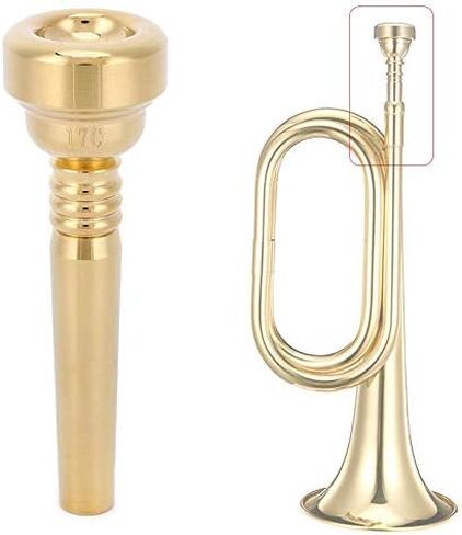 Trumpet Mouthpiece 17C,Gold Mouthpiece Brass Plated Mouthpiece Trumpet Musical Instrument Accessories in Saudi Arabia